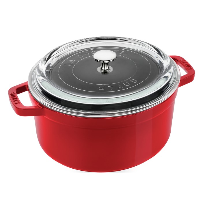 Staub Cast Iron Round Oven with Glass Lid, 4Qt. Williams Sonoma