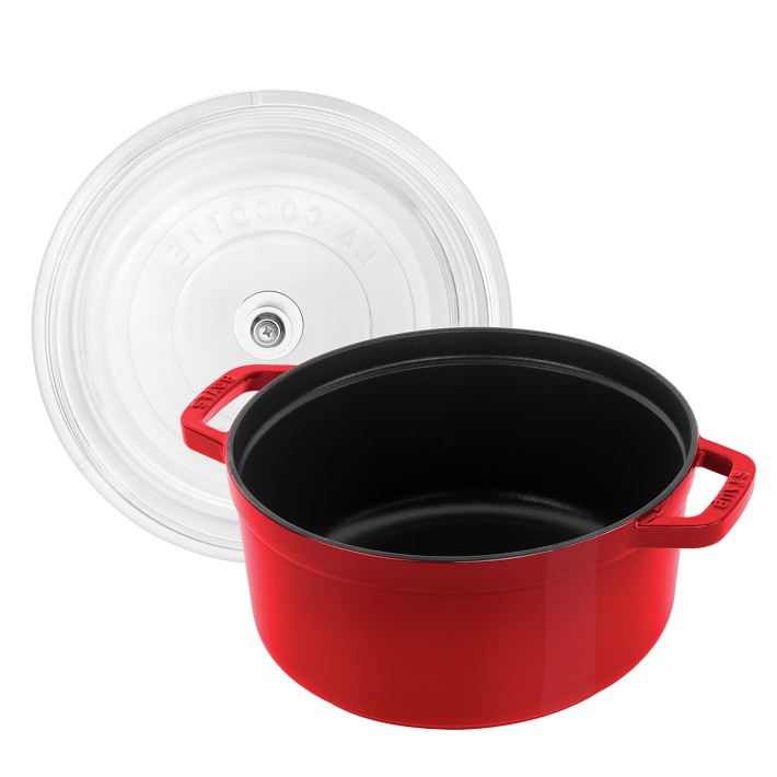 Staub Cast Iron Round Oven with Glass Lid, 4Qt. Williams Sonoma