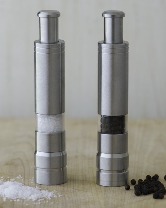 Fletchers' Mill One Handed StainlessSteel Salt & Pepper Grinders