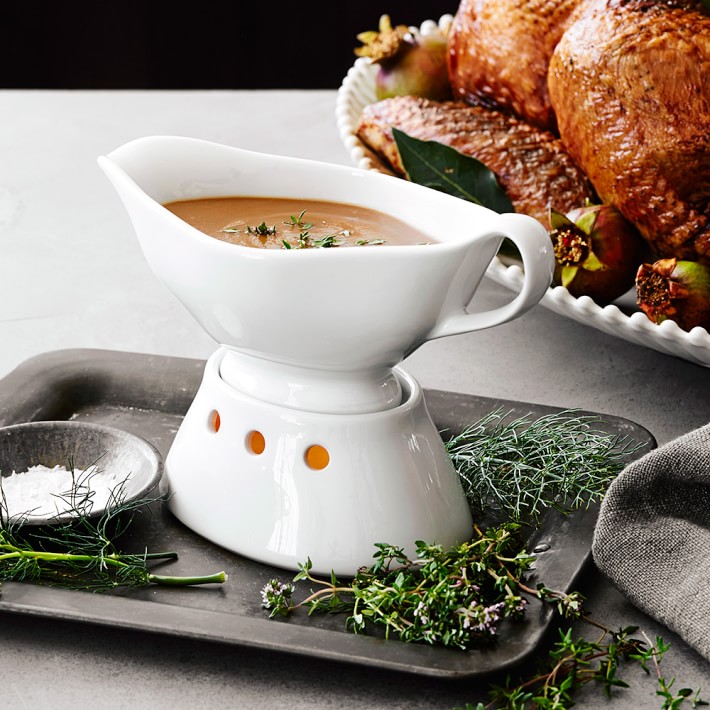 Pillivuyt Gravy Boat with Warming Base Williams Sonoma