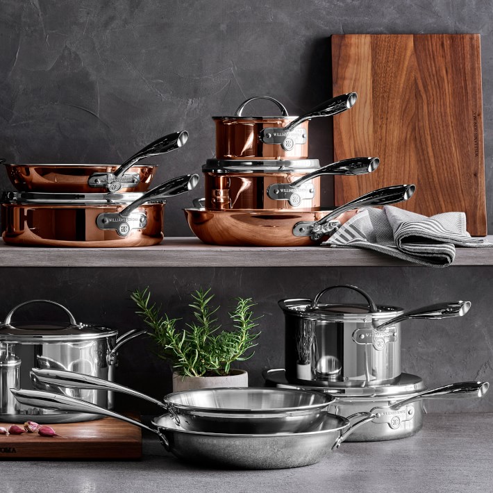 Williams Sonoma Thermo-Clad™ Copper 10-Piece Cookware Set | Williams ...