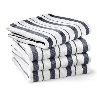 Williams Sonoma Classic Stripe Towels, Set of 4, Navy Blue