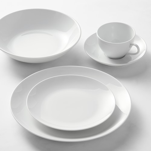 Pillivuyt Coupe Porcelain 5-Piece Dinnerware Set, White