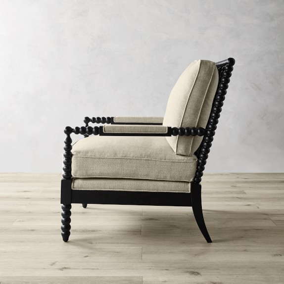 wood spindle accent chair