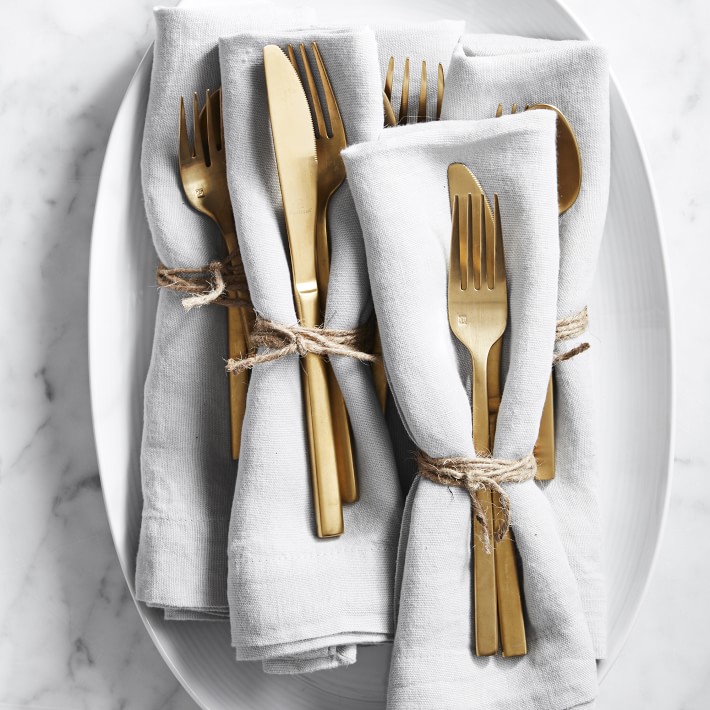 Fortessa Arezzo Brushed Silverware Sets | Williams Sonoma