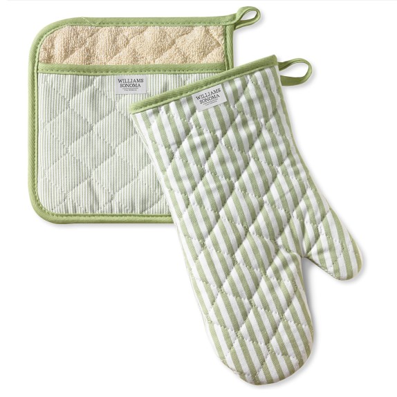 sage green oven mitts