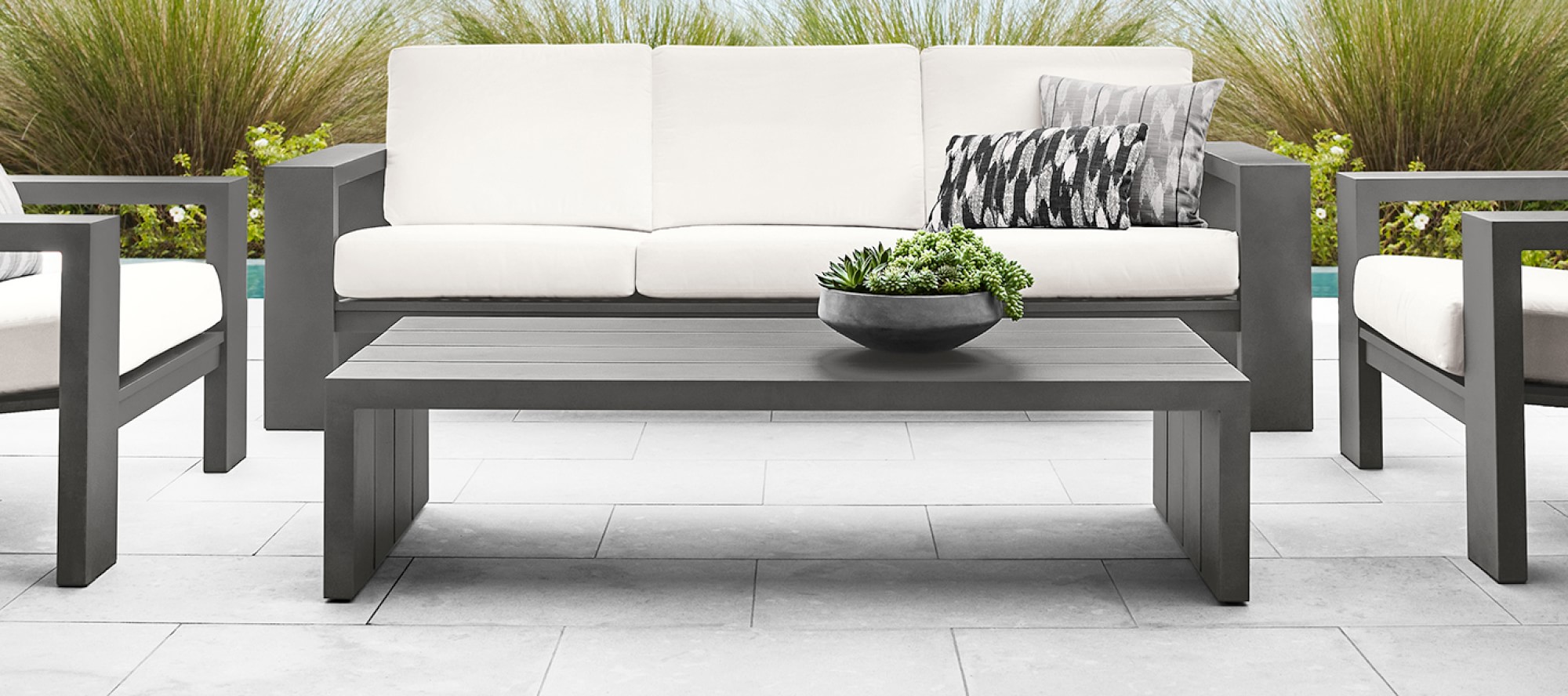 Larnaca Outdoor Metal Coffee Table Patio Furniture Williams Sonoma