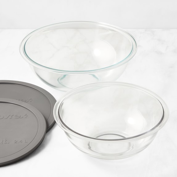 4, Grey Pyrex Round 2 Cup Storage Lid for Glass Bowls 