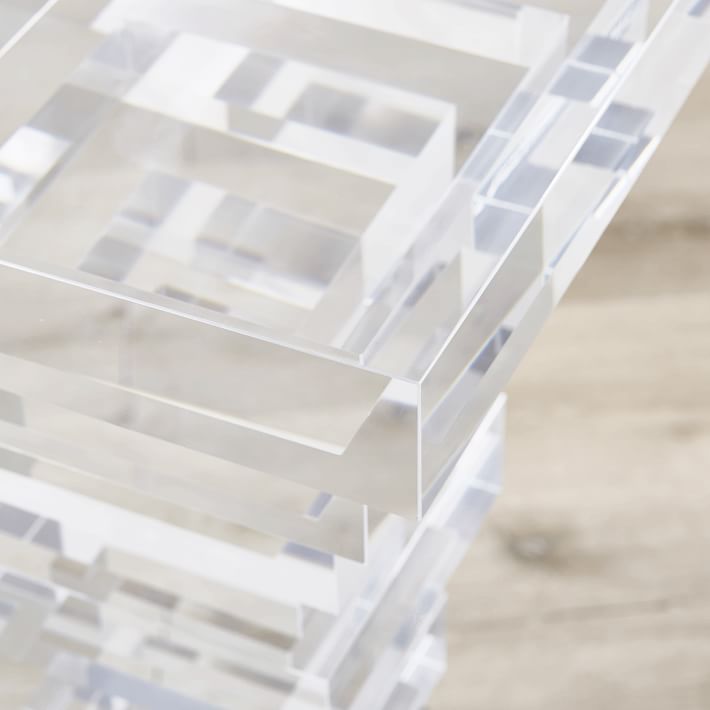 stacked acrylic accent table