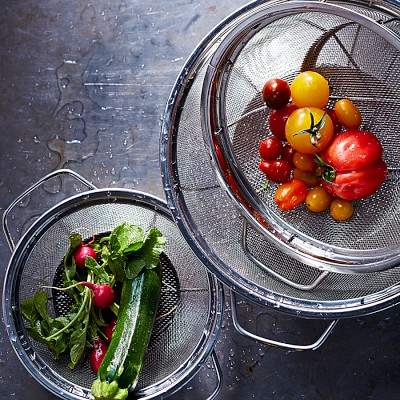 Stainless-Steel 3-Piece Mesh Colander Set | Williams Sonoma