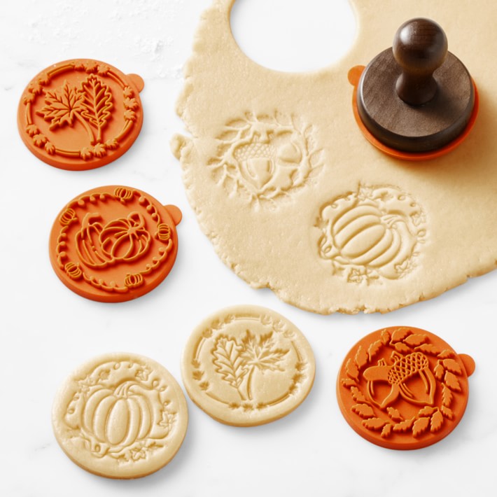 Williams Sonoma Fall Harvest Silicone Cookie Stamps, Set of 4