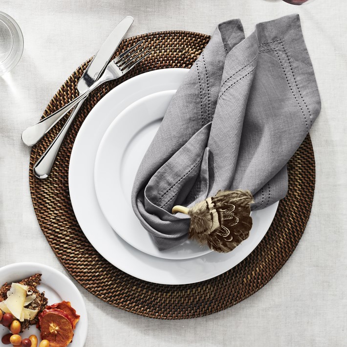 Feather Napkin Rings, Set of 4 Williams Sonoma