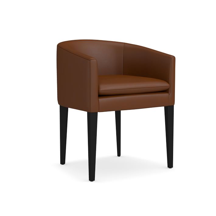 Chestnut Leather Dining Armchair Williams Sonoma