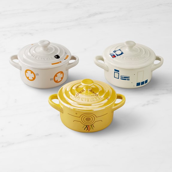 Le Creuset Star Wars Stoneware Mini Round Cocotte with Lid 8 oz R2-D2 Brand New 