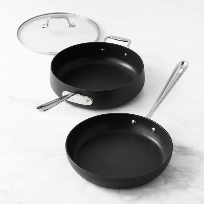 AllClad HA1 Hard Anodized Nonstick Covered Sauté & Fry Pan 3Piece
