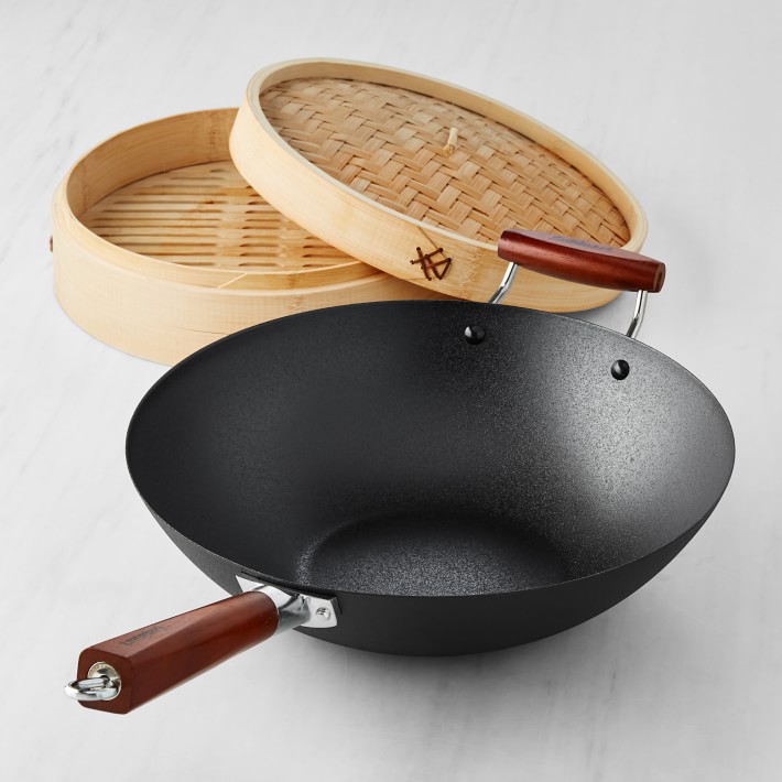 Cuisinart Carbon Steel Wok & Bamboo Steamer Set Williams Sonoma CA