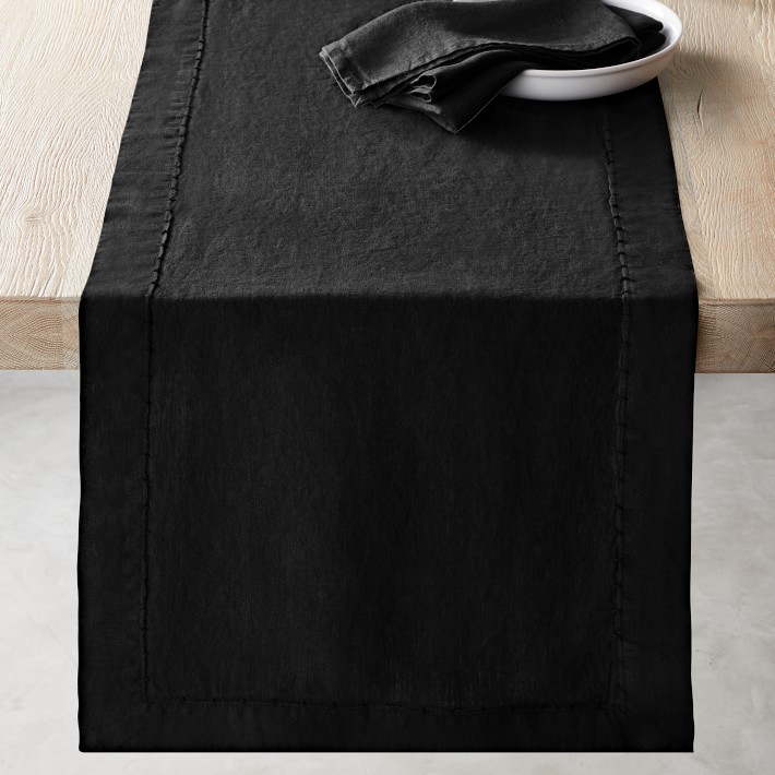 Italian Washed Linen Table Runner Williams Sonoma