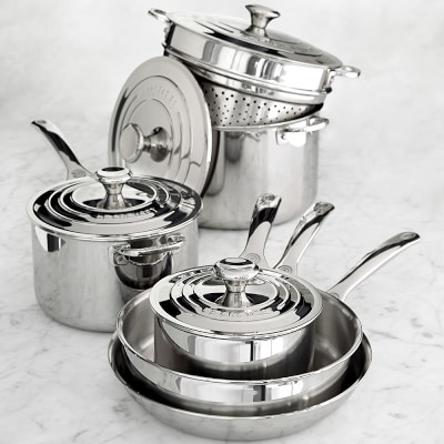 le creuset stainless steel 10-piece cookware set