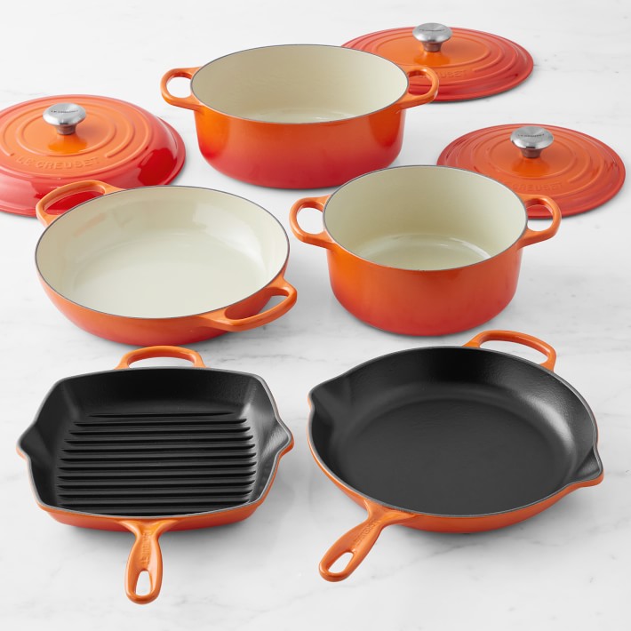 Le Creuset Signature CastIron 8Piece Cookware Set with Square Grill