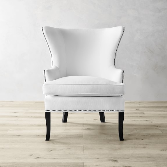 white wingback recliner