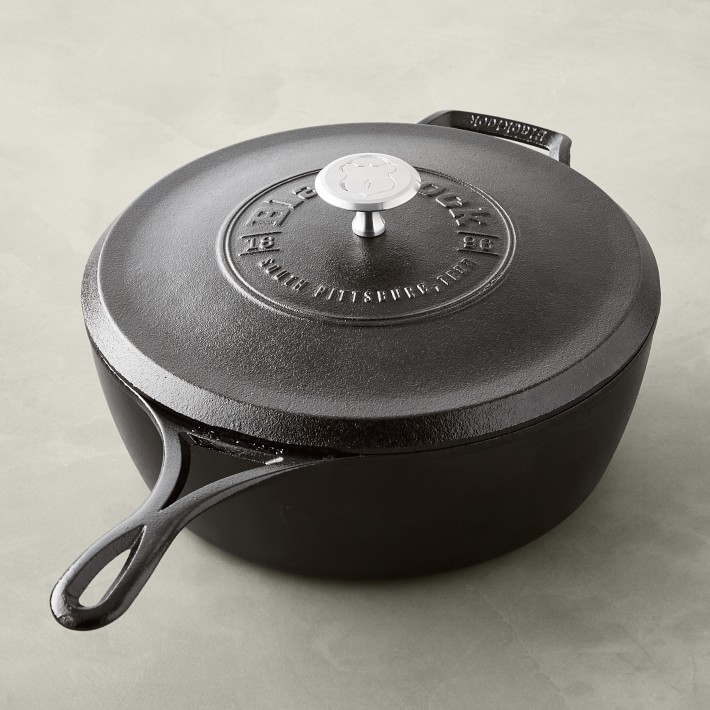 Lodge Blacklock Triple Seasoned Cast Iron Deep Saute Pan, 4-Qt ...