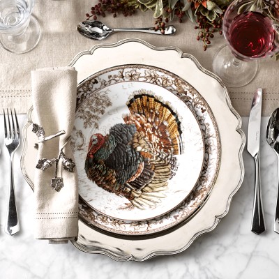 New Williams Sonoma PLYMOUTH Turkey Salad Plate One 