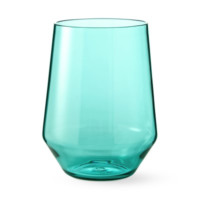 Sol Outdoor Stemless Wine Glasses, Set of 6, Teal