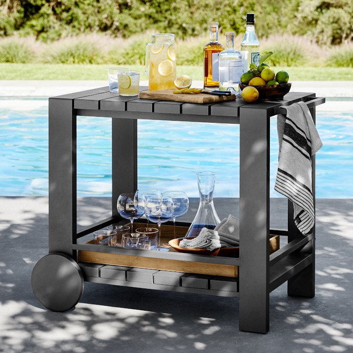 Larnaca Metal Bar Cart Williams Sonoma