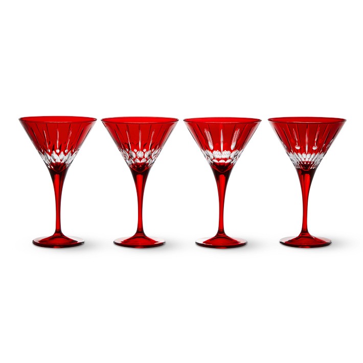 Wilshire Jewel Cut Red Martini Glasses, Set of 4 Williams Sonoma