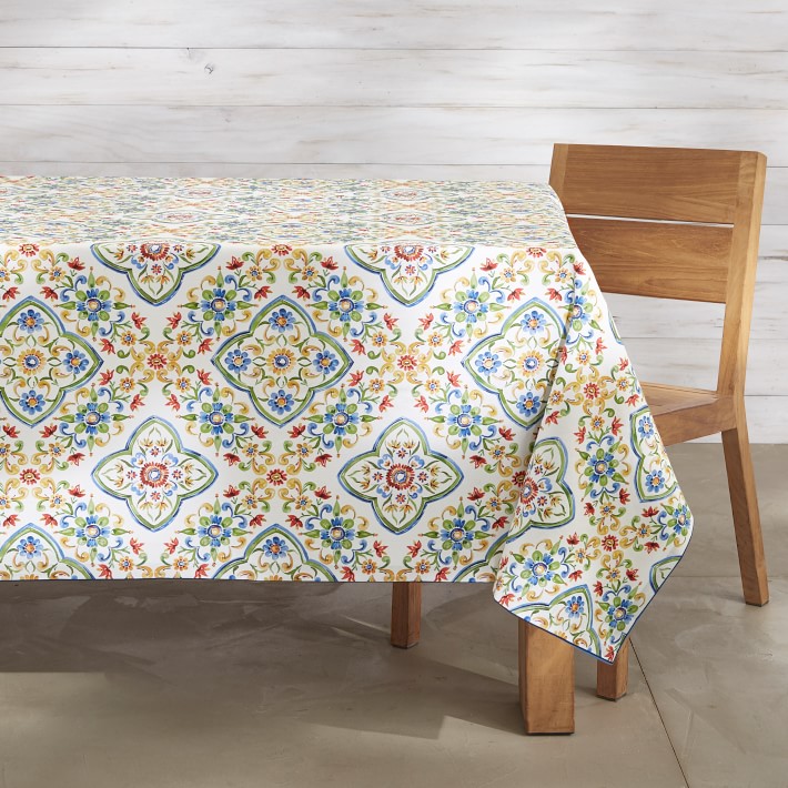 Palermo Sicily Oilcloth Outdoor Tablecloth Williams Sonoma