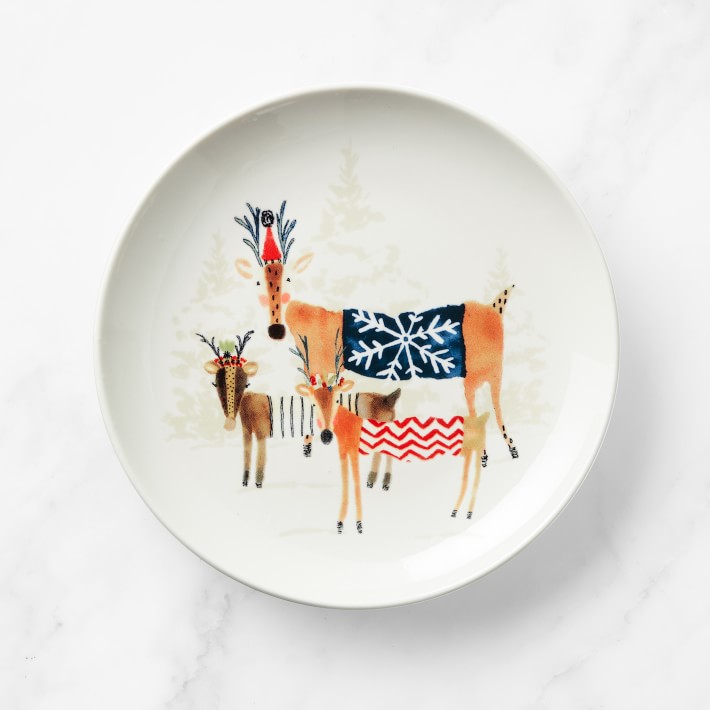 Natale Reindeer Appetizer Plates, Set of 4 Williams Sonoma