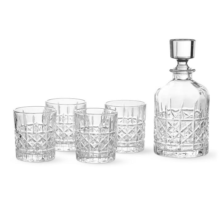 Everyday Cut Decanter & Double OldFashioned Glasses, Set of 4