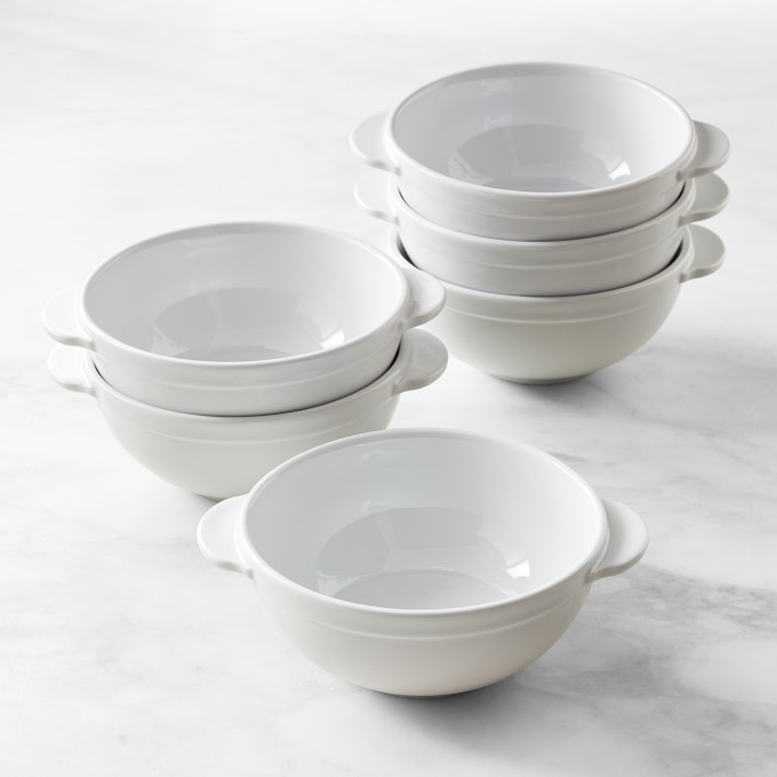 white ceramic soup bowls with handles