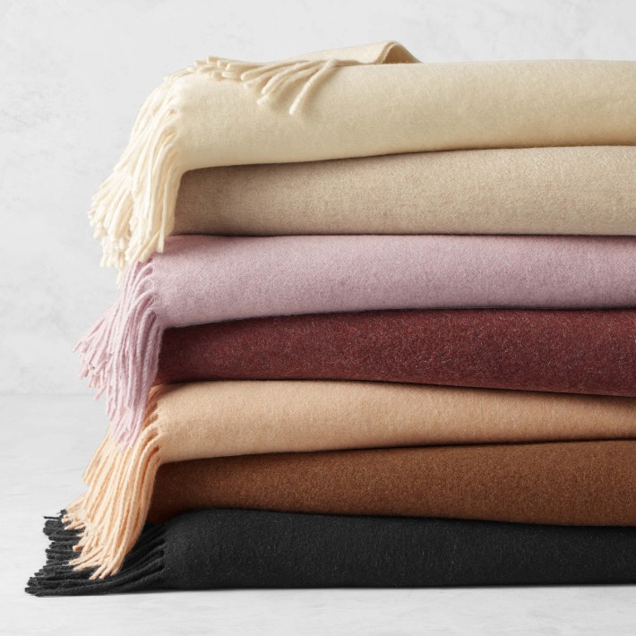 Solid Cashmere Throw Blanket | Williams Sonoma