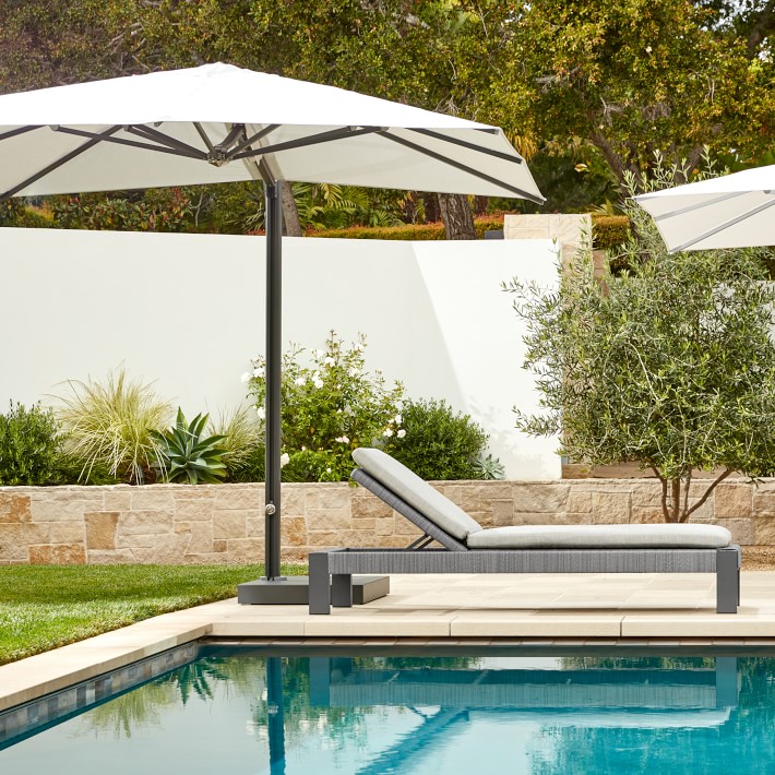 Performance Cantilever Square Umbrella, Powder Coat Aluminum | Williams ...