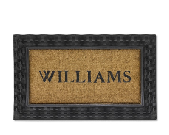 Personalized Basketweave Rubber & Coir Doormats Williams Sonoma