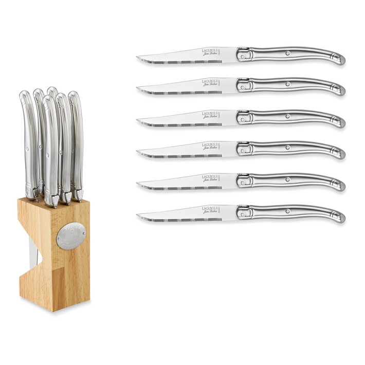 Laguiole Jean Dubost Steak Knives Block, Set of 6 Williams Sonoma