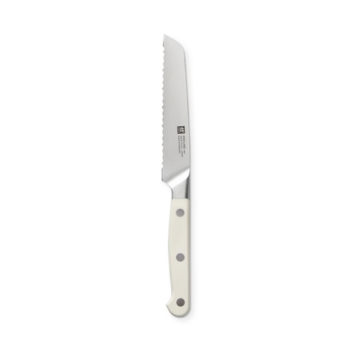 Zwilling Pro Le Blanc 5" Serrated Utility Knife Williams Sonoma CA Williams Sonoma