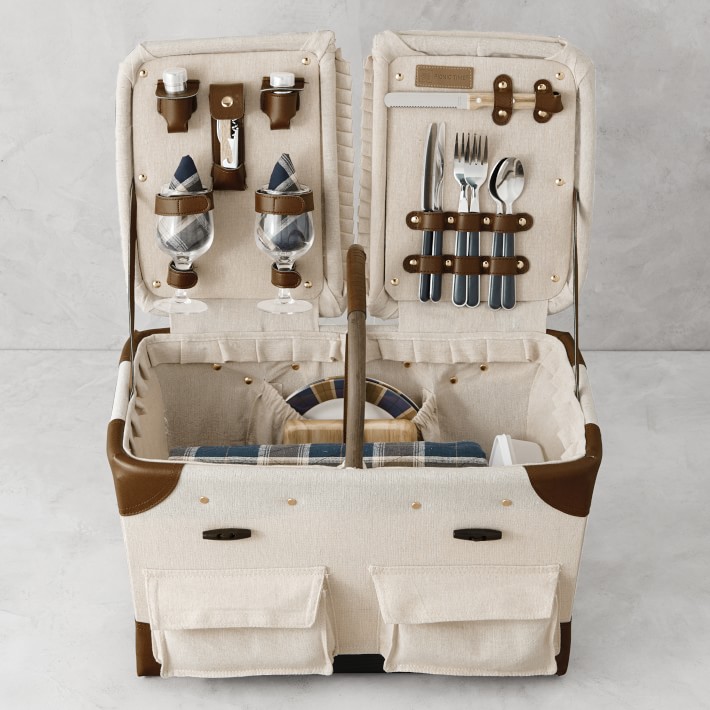 Pioneer Canvas Picnic Basket Williams Sonoma