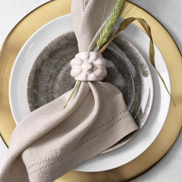 Sculptural Pumpkin Napkin Rings, Set of 4 | Williams Sonoma