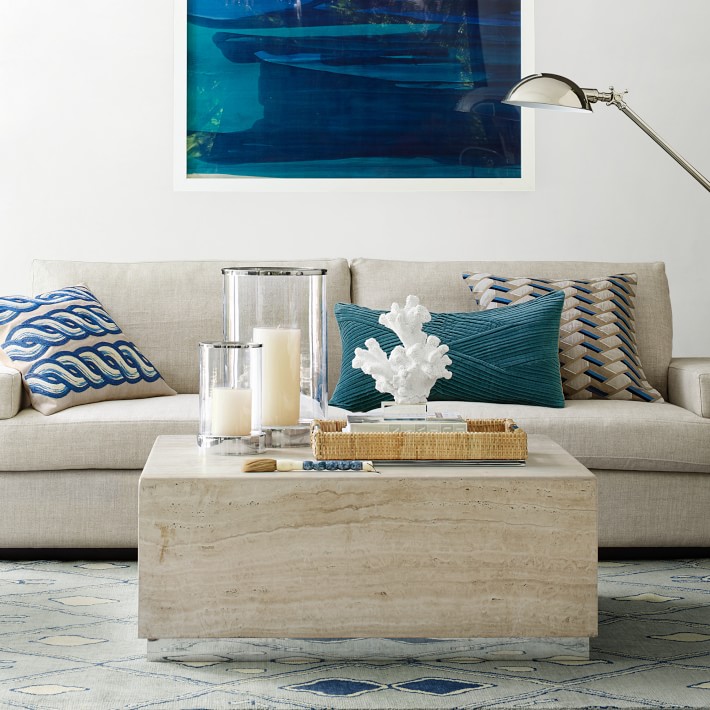 Travertine Square Coffee Table Williams Sonoma