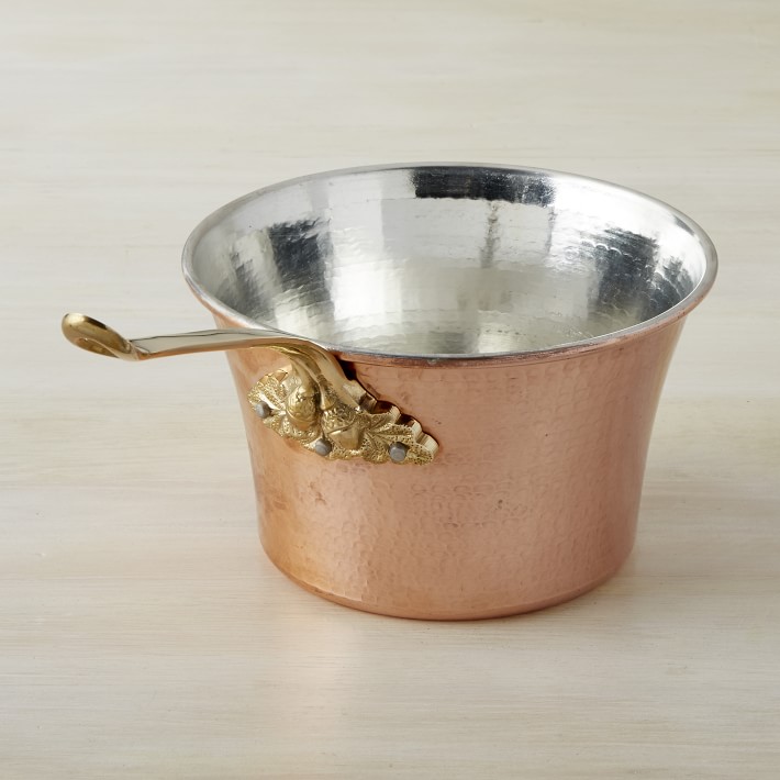 Ruffoni Historia Hammered Copper Polenta Pot with Acorn Handle, 3 1/2