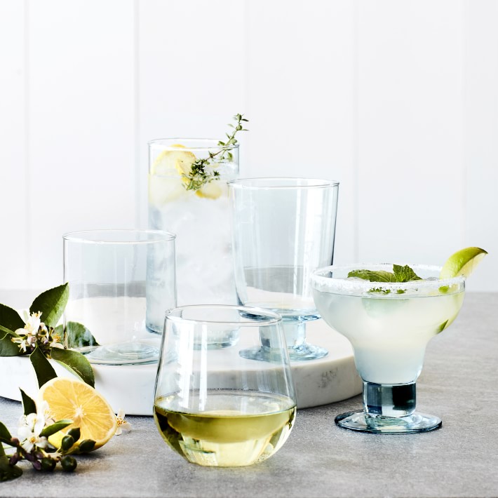 Williams Sonoma Nueva Recycled Glass Stemless Wine Glass Williams Sonoma