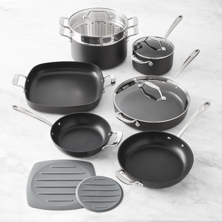 AllClad Essentials Nonstick 10Piece Cookware Set Williams Sonoma