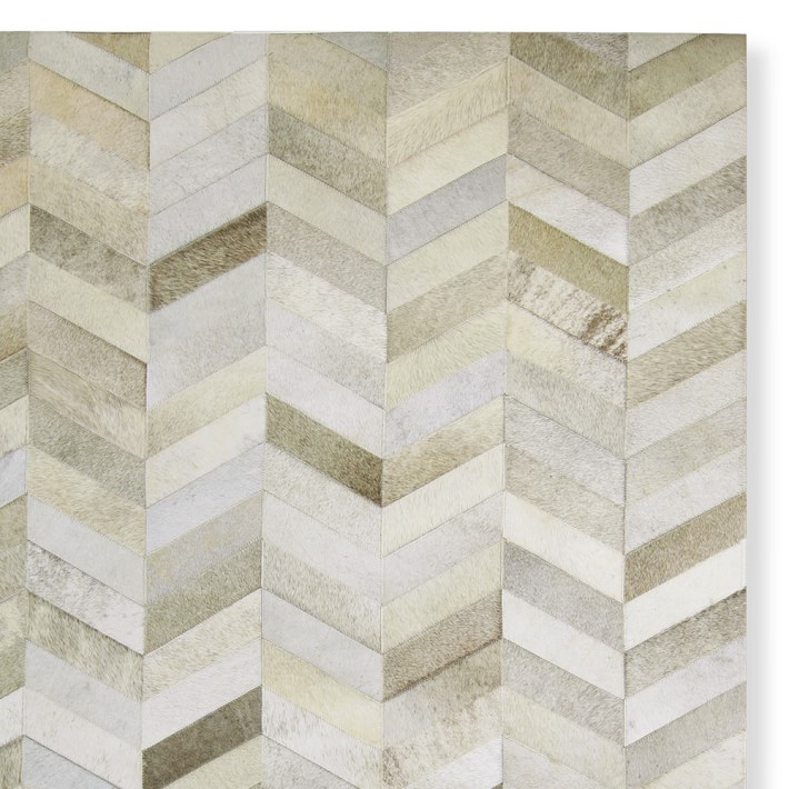 Pieced Chevron Cowhide Rug Williams Sonoma