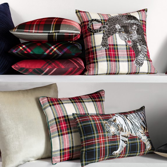 williams sonoma tartan pillow