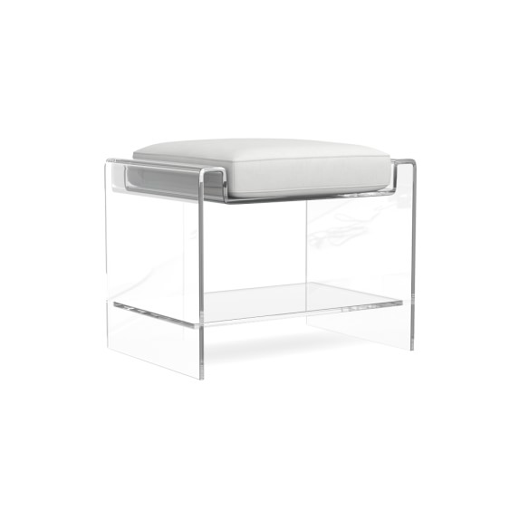 lucite vanity bench