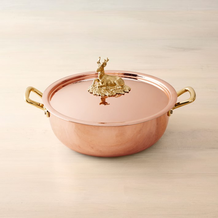 Ruffoni Historia Hammered Copper Chef Pot with Stag Knob 4Qt. Williams Sonoma