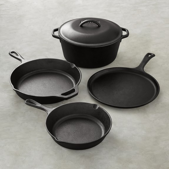 10.25 in & 6.5 in Lodge Seasoned Cast Iron Cookware Set 2 Piece Skillet Set 