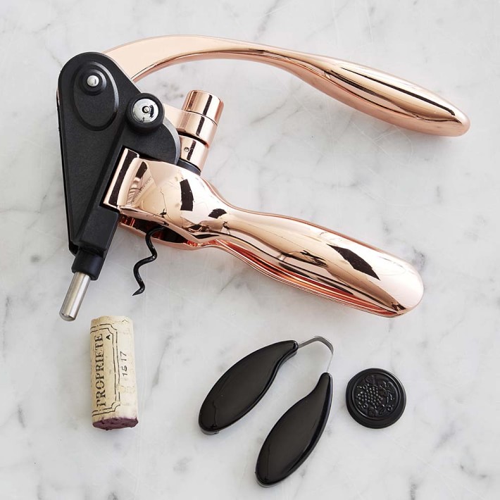 Williams Sonoma Copper Lever Wine Opener & Foil Cutter Set Williams